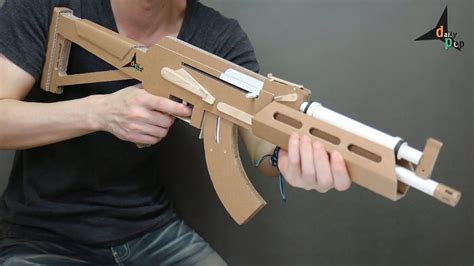 Papercraft Gun How to Make Ak 47 that Shoots Bullets Cardboard Gun Diy - Printable Papercrafts ...