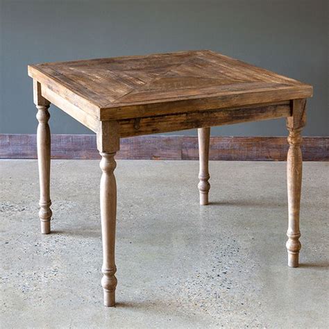 Reclaimed Wood Square Table Antique Farmhouse