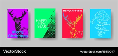 Colorful holiday christmas cover design template Vector Image