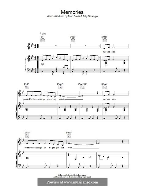 Memories (Elvis Presley) by B. Strange, M. Davis - sheet music on MusicaNeo