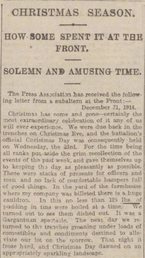 The British Newspaper Archive Blog The Chirstmas Truce letter from the Front | The British ...