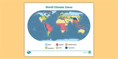 World Climate Zones Map (Teacher-Made) - Twinkl