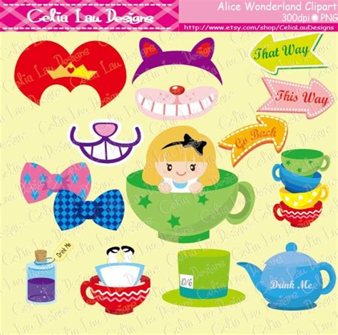 Alice Tea Party Digital Clipart Photo Booth Propcg080/ Digital Clip Art ...