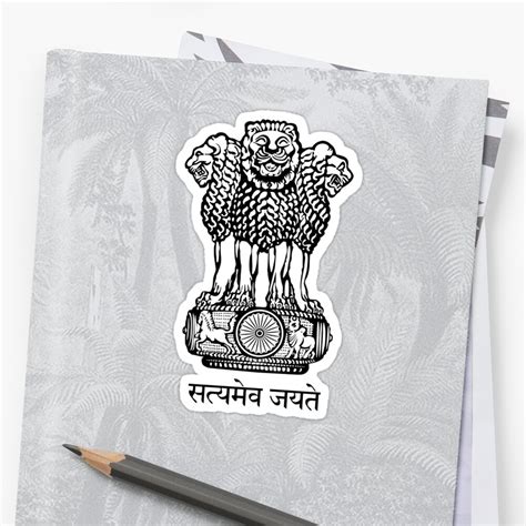 "State Emblem of India" Sticker by Tonbbo | Redbubble