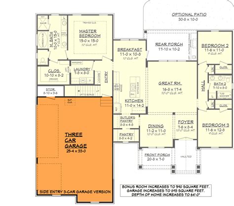 Side Garage Floor Plans - floorplans.click