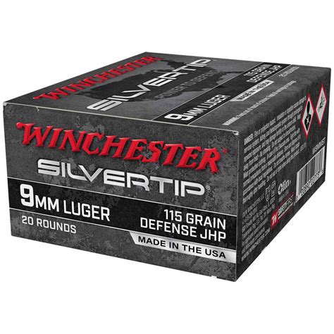 Winchester Silvertip 9mm Luger 115gr JHP Handgun Ammo - 20 Rounds | Sportsman's Warehouse