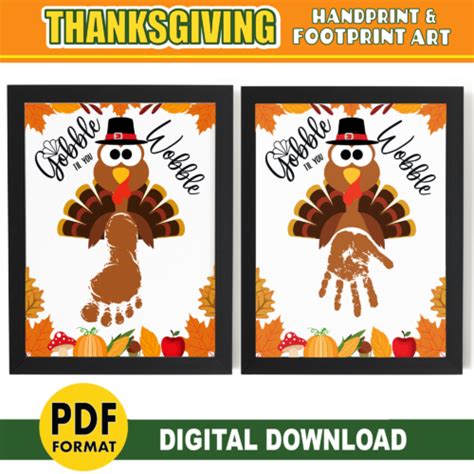 Turkey Handprint Craft | Thanksgiving Handprint Art - Set of 2 ...