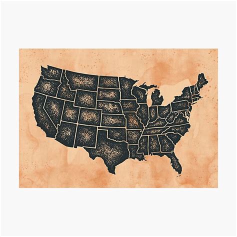 "Vintage United States Map" Photographic Print for Sale by ...