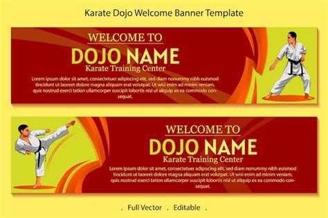 Premium Vector | Karate training center welcome banner template