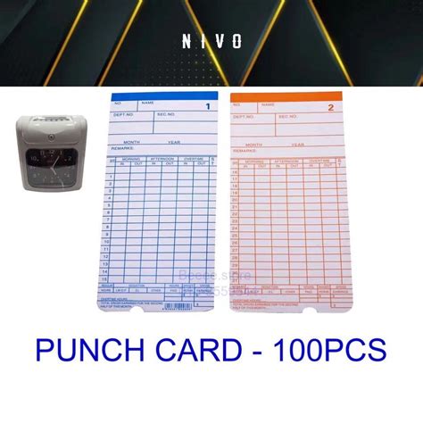 Time Clock Punch Card Attendance Card Worker Card 100pcs PUNCH CARD ...