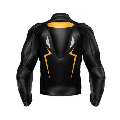 Custom Black And Yellow Motorcycle Racing Leather Jacket - Maker of Jacket