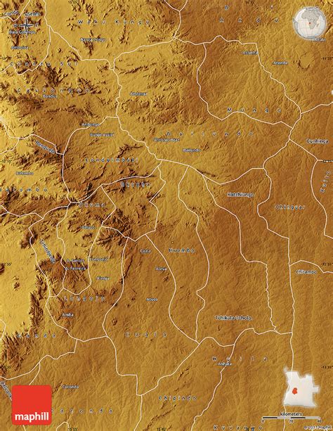 Physical Map of Huambo