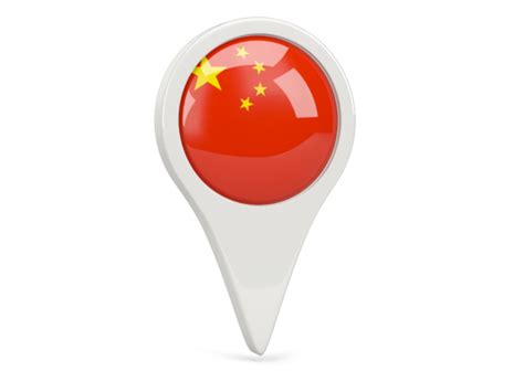 Round pin icon. Illustration of flag of China