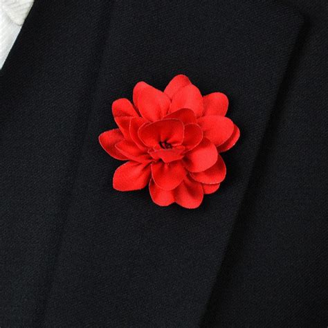 Cerise Flower Lapel Pin – Bow Ties for Men – Bow SelecTie