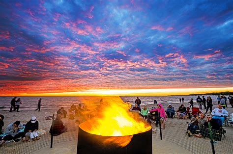 Sunset Beach Bonfires at Stearns Park Beach - Visit Ludington