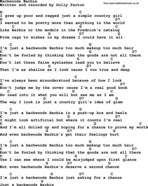 Backwoods Barbie - Bluegrass lyrics with chords