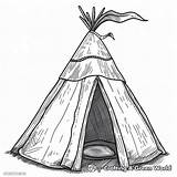 Tepee Coloring Pages  Free & Printable sketch template
