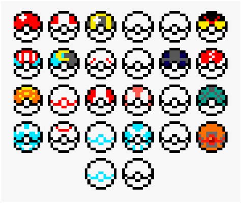 Pixel Pokemon Ball - Minecraft Pixel Art Pokemon Grid Charmander ...