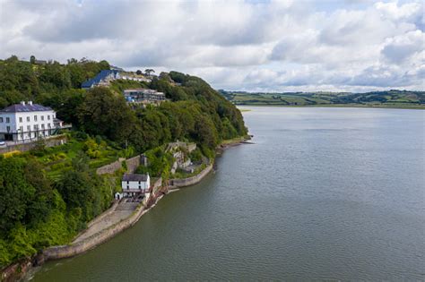 Aerial View Of Laugharne In Wales Stock Photo - Download Image Now - iStock