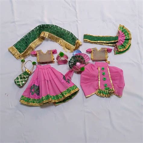 Buy DAU JI DAMODAR LATEST DESIGNED DRESS FOR YUGAL JODI BHAGWAN JI RADHA KRISHNA in Pink and ...