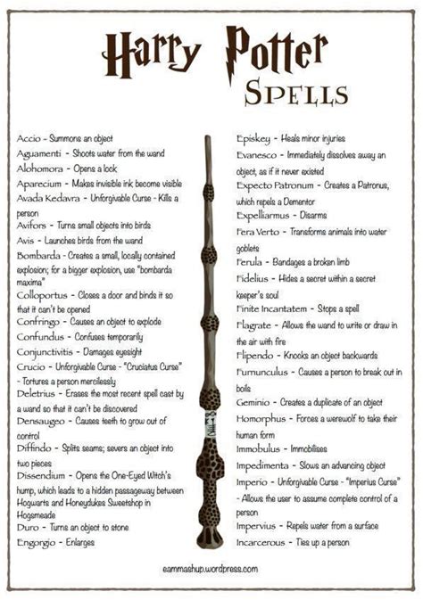 Harry Potter spells #harry #potter # spells- # spells #harry #potter# ...