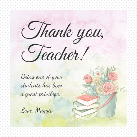 Square Teacher Appreciation Card - Venngage