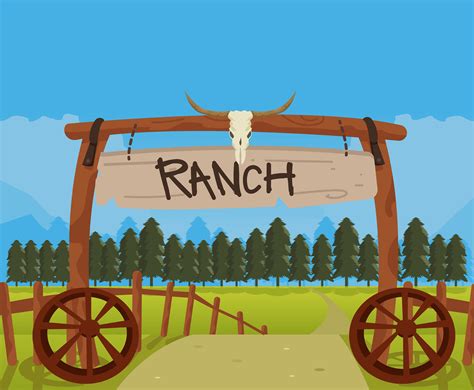 Ranch Entrance Vector Vector Art & Graphics | freevector.com