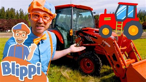 Blippi Explores A Red Tractor! Construction Vehicles Part 2 | Educational Videos For Kids ...