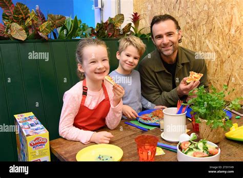 EDITORIAL USE ONLY Harry Judd with his daughter Lola and son Kit at Play-Doh’s Restaurant of ...