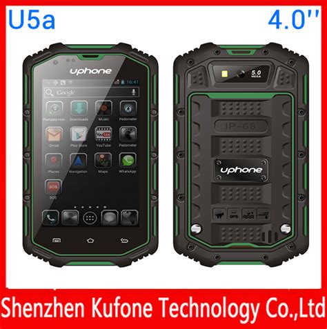 GPS Uphone U5A Rugged 3g wcdma gsm dual sim best military grade cell, FM Radio ip68 waterproof ...