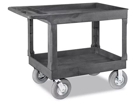 Uline Utility Cart With Pneumatic Wheels 45 X 25 X 37, Black ...