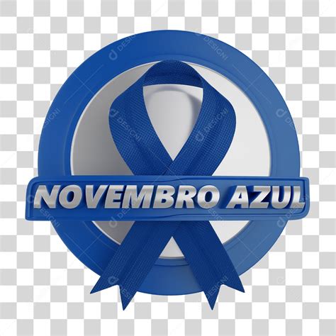 Selo 3D Novembro Azul PNG Transparente Sem Fundo [download] - Designi