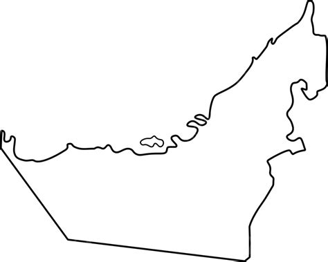 Map Of United Arab Emirates Outline Country Outline Isolated Vector ...