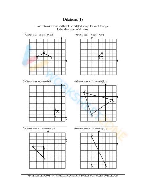 Dilation Worksheet, Formula, And Definition - Worksheets Library