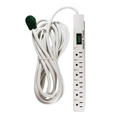 GoGreen Power 6 Outlet Surge Protector w/ 15 ft. Heavy Duty Cord GG ...