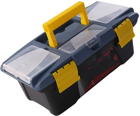 Tool Box Plastic Tool Box with Removable Tool Tray,Organizer and Storage for Tools,Parts,Toys ...