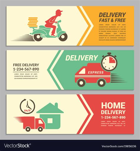 Banners design template for fast delivery Vector Image