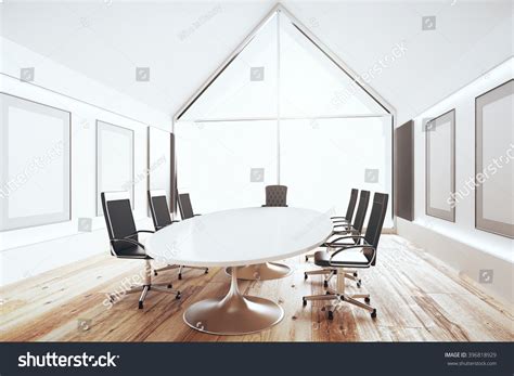 Modern Conference Room White Table Black Stock Photo 396818929 ...