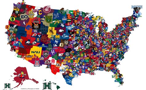 Expanded Imperialism Base Map - FBS, FCS, D2, D3, NAIA, NJCAA, and CCCAA : CFB