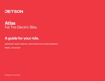 Jetson Atlas Fat Tire Electric Bike Owner's Manual | Manualzz