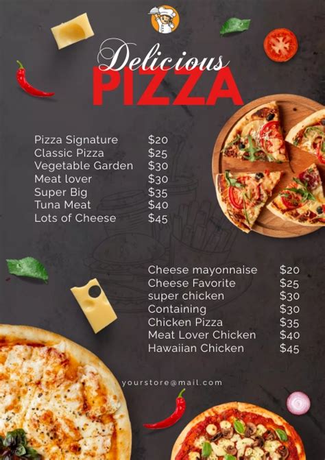 Fast Food Menu - Pizza Template | PosterMyWall