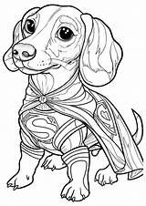 Premium Vector  Dachshund Coloring Page Line Art sketch template