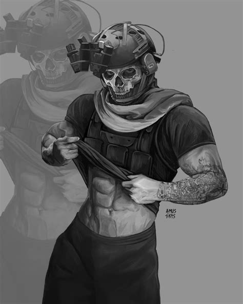 ghost (call of duty and 1 more) drawn by itsamustikas | Danbooru