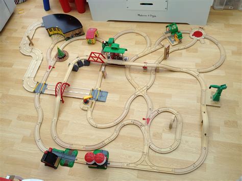 An epic train track made with practically every #BRIO piece that's owned. More impressive is the ...