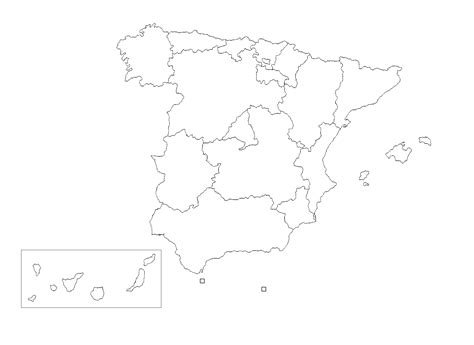 Mapa De Comunidades Autonomas En Blanco