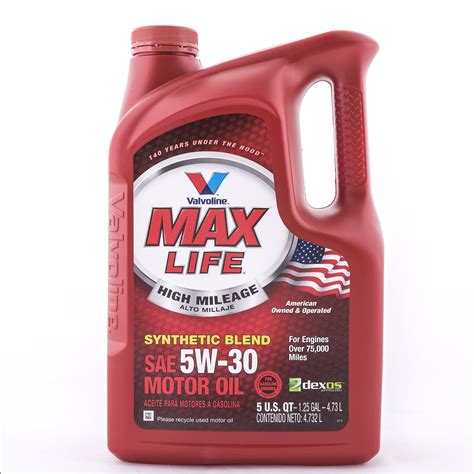 Valvoline MaxLife High Mileage 5W 30 Motor Oil 5 Quarts 074130001848 | eBay