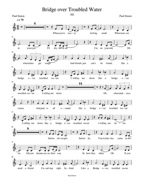 Bridge over Troubled Water Sheet music for Piano (Solo) | Musescore.com