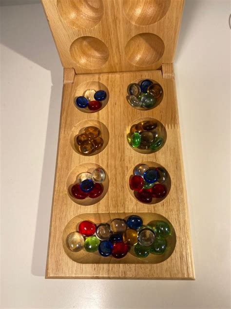 Mancala Kalah board game for two - fast, easy, smart, Hobbies & Toys, Toys & Games on Carousell