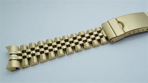 Rolex Jubilee Style Bracelet - 20mm Gold Plated - Solid Curved End Lin – Welwyn Watch Parts