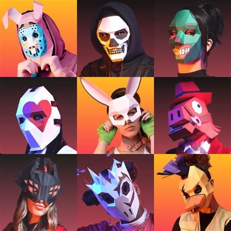 Official Papercraft Fortnite Masks | Tektonten Papercraft